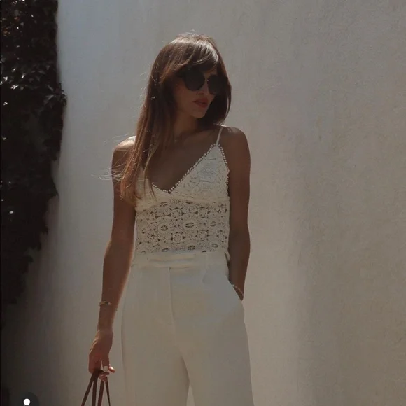 Zara White Crochet Crop Top - Picture 4 of 12